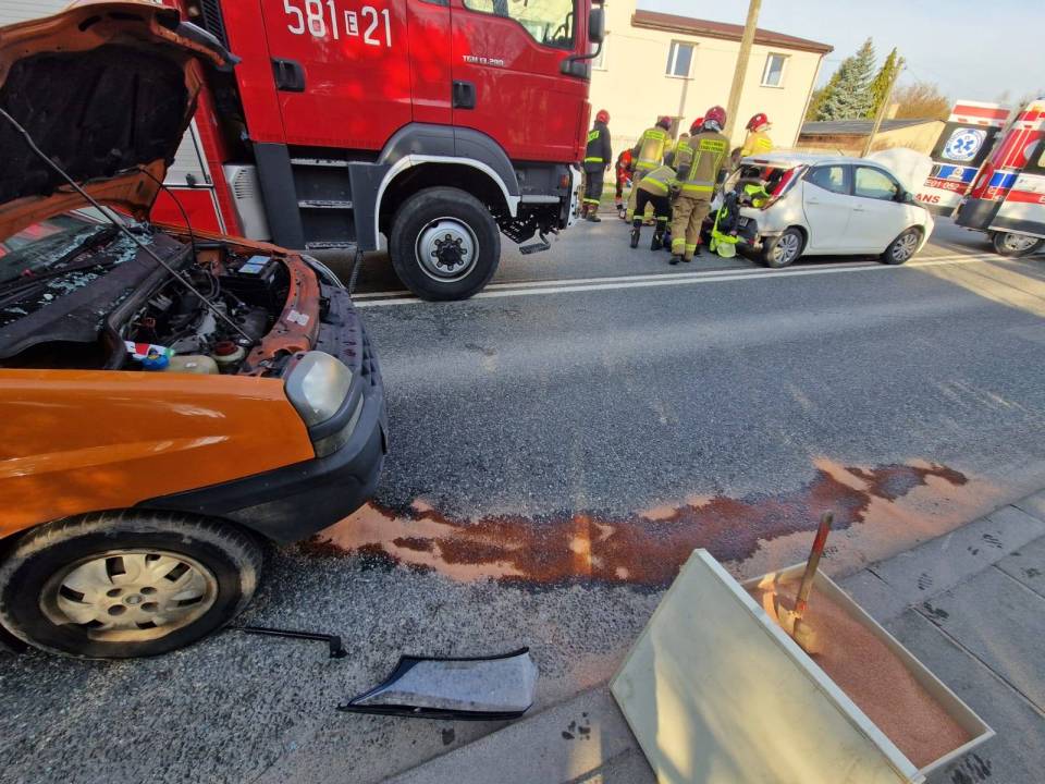 Wypadek na Ozorkowskiej w Zgierzu, jedna osoba ranna